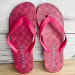 Coach NWOT Women's Bold Pink SIG C ZAK Rubber Flip Flop Sandal Size 6 Photo 2