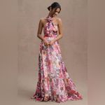 Mac Duggal  68108 Multicolor Asymmetrical Ruffled Halter Floral Gown Photo 2