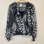 All Saints Women’s Fara Stretto Top Sheer Blouse w/ Tank Black & White Sz 0 NWT Photo 0