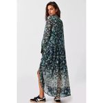 Free People  Bohemian See it through Maxi Dress Twilight Floral Retro 70s Large Photo 2