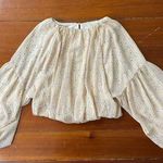 Gianni Bini Maurissa Floral Chiffon Balloon Sleeve Cropped Blouse Sz Medium Photo 6