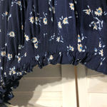 Vintage Y2K Floral Crop Top and Shorts Set Navy White Small Blue Photo 5