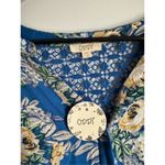 NEW ODDY blue floral crochet button front flowy tunic top sz 3X boho cottage lac Photo 6