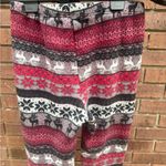 Eye Candy Fleece Warm Leggings Winter Womens Size Medium Red Black Gray Reindeer Photo 4