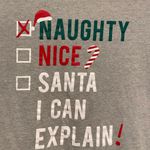 Goodfellow & Co North Pole Trading Size S Naughty Nice Santa Tee Shirt Gray Short Sleeve Graphic Photo 1