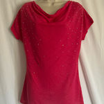 Hybrid Apparel Hot Pink Short Sleeve Blouse with Embellishments Photo 0