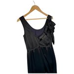 Vera Wang Lavender Label  Beaded Cocktail Ruffle Sleeveless Satin Dress Black 6 Photo 8