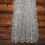 Mac Duggal NWT 11165 Blue Queen Anne Lace Long Sleeve V-Neck Trumpet Gown Dress Photo 13