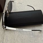Burberry Silver and Black Aviator Sunglasses Photo 2