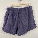 Athleta Women's Blue Cabo 100% Linen Textured 4" Pull On Shorts Size 24 Photo 7