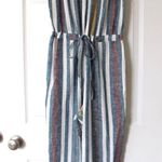Drew  | Mustard Teal Stripe Tie Waist Jumpsuit Photo 4