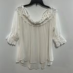 Moon River  Cream Lacey Trim Top Size Small Photo 0