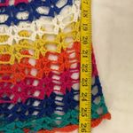 2000s Y2K Retro Boho crochet hippie indie colorful top blouse off shoulder long sleeves floral flower Size S Photo 4