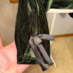 Anthropologie Velvet Crisscross Back Long Sleeve Holiday party Top Green bows Photo 4