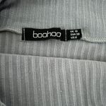 Boohoo Off The Shoulder Ribbed Gray Bodysuit Size 6 Photo 2