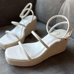 ZARA White Tubular Strap Wedge Sandals - Size 6.5 - NEVER WORN Photo 6