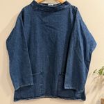 Kinsale Smocks VTG Medium Denim Cotton Pullover Top Fisherman Pockets Ireland Blue Photo 0