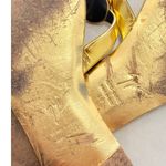 Giuseppe Zanotti  Disc-Detailed Flat Thong‎ Sandals Gold Metallic Leather Size 39 Photo 3