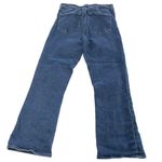 Paige Jeans Women 27 Solid Blue Denim Claudine Cropped Flare Cotton Photo 4