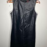 5|48 Black faux leather mini sleeveless dress Photo 2