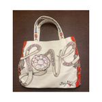 Brighton All That Glitters Love Holiday Tote Bag Jewelry Print Canvas Red Gold Photo 2