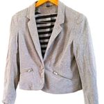 H&M Excellent Condition Women Gray Stretch Knit Blazer Jacket Size 8 Photo 1