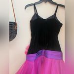 Vintage 80s Nadine Pink Velvet Tulle Prom Dress, Size 1 Photo 4