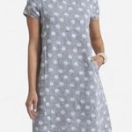Habitat  Linen Grey + White Polka Dot Shift Dress – Cottagecore Minimalist (Sz S) Photo 2