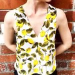 ZARA Top Cropped Lemon Grove Reversible Sleeveless Yellow Olive Green Cream Photo 2