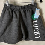 Modern Lux  Women’s Size Med Lucky Clover Graphic Sweat‎ Short Charcoal Grey NEW Photo 0