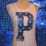 PINK - Victoria's Secret Pink brand white backless tank with logo on front Photo 0