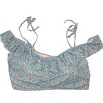 BluC Womens Plus Size 3X Bikini Bathing Suit Top Off Tie Shoulder Strap Floral Photo 0