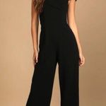 Lulus Love Me Tender Black Off The Shoulder Wide Leg Jumpsuit Photo 0