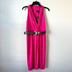 Donna Karan  Belted Midi Sheath Dress Hot Pink 6 Photo 2