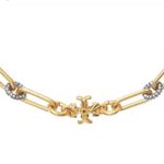 Tory Burch NWT Auth. Roxanne Pave Bracelet in rolled Tory Antique Gold Photo 4