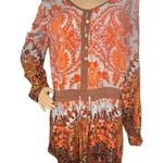 Miss Me  Lightweight Floral Paisley Patterned Long Sleeve Dress Photo 0
