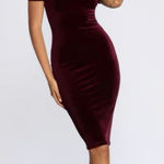 Windsor  Lustrous Velvet Dress Deep Red Off Shoulder M Photo 0