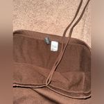 H&M  brown shimmer midi skirt with slit and waist tie Photo 2