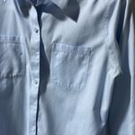 Chico’s Button down Shirt 3/4 length sleeve. Size 0 Blue Photo 5