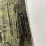 Dear John Casco Camo Bomber Jacket Size Medium Green Black Zip Up Tencel Photo 3