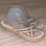 sbicca  beige tan strappy plaid wedged sandals Photo 0