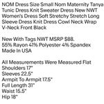 NOM Maternity  NOM Dress Size Small Tanya Tunic Dress Knit Sweater Dress New NWT Photo 1