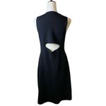 Ann Taylor Thick Knit Tank Dress Sleeveless Cutout Back in Black Classic Neutral Photo 3