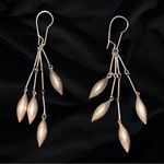 Vintage Boho Sterling Silver Hand Made Indian Drop Dangle Earrings 3.5” Photo 0