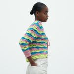 ZARA NWT STRIPED KNIT CARDIGAN CROCHET BLOGGERS FAV MULTICOLOR Photo 6