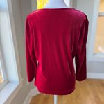 Vintage 90s Kathy Ireland Red Velvet Square Neck Holiday Top Size Medium Photo 8