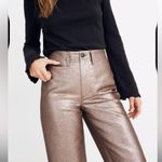 Madewell  Slim Emmett Wide Leg Crop Pants in Metallic Brown Size 31 Photo 2