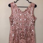 Pretty Guide NWT  Women’s 1920’s Inspired Sequin Metallic Rose Gold Sheath Dress Photo 5