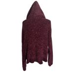 SO  Juniors Knitted Burgundy Long Sleeve Pullover Hoodie Photo 2
