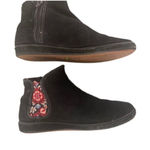 Grasshoppers suede embroidered ankle boots 5.5 Black Photo 2